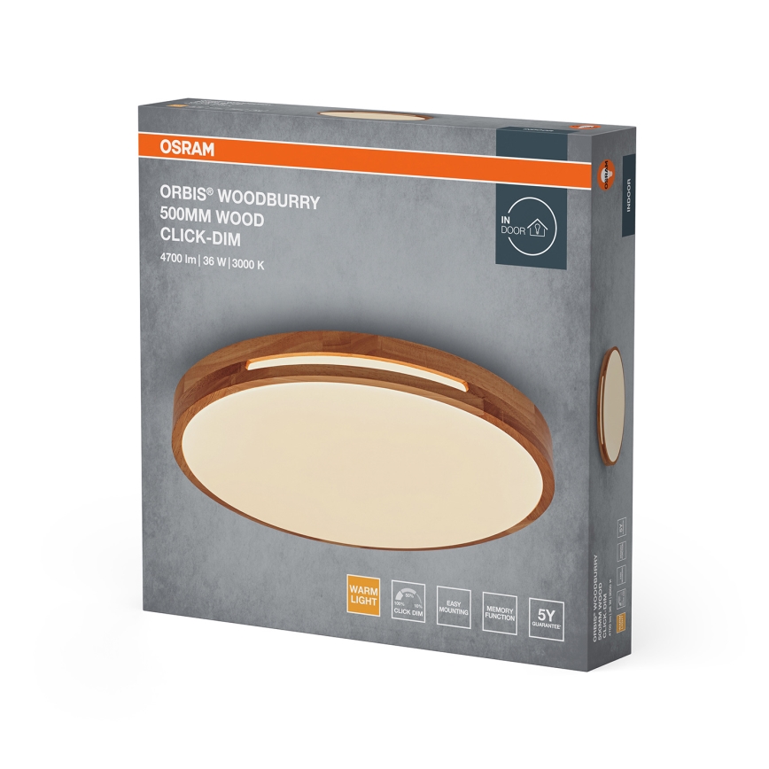 Osram - ściemnialna oprawa sufitowa LED ORBIS WOODBURRY LED/36W/230V, średnica 50 cm
