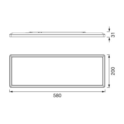 Osram - ściemnialna lampa sufitowa LED do łazienki PLANON EASYFIX LED/24W/230V 2600-6000K 20x58 cm IP54 czarna + pilot zdalnego sterowania