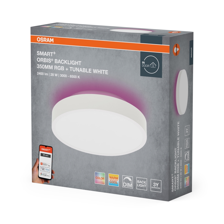 Osram - LED RGBW ściemnialna lampa sufitowa SMART+ ORBIS LED/28W/230V średnica 35 cm 2700-6500K Wi-Fi