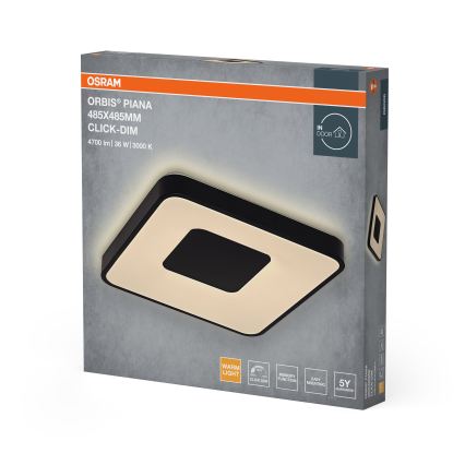 Osram - Ściemnialna oprawa sufitowa LED ORBIS PIANA LED/36W/230V 48,5x48,5 cm czarna