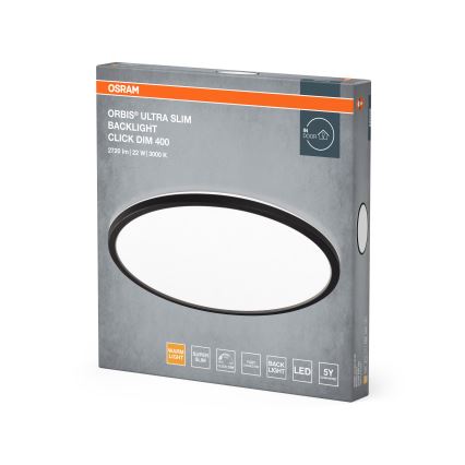 Osram - ściemnialna oprawa sufitowa LED ORBIS ULTRA SLIM LED/22W/230V 3000K Ø 40 cm czarna
