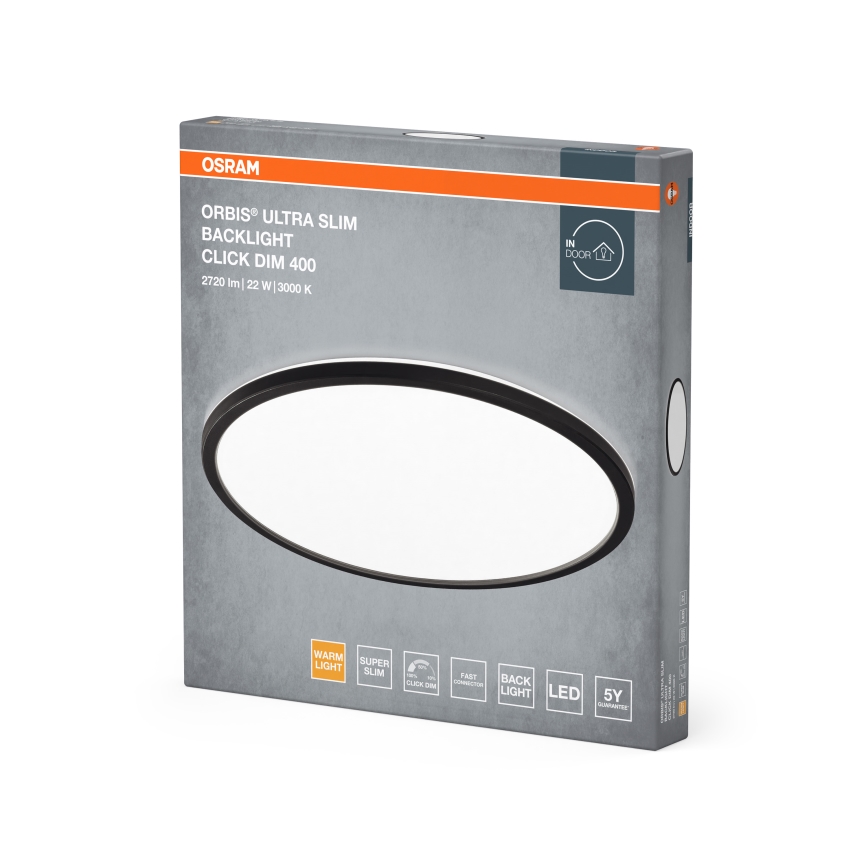 Osram - ściemnialna oprawa sufitowa LED ORBIS ULTRA SLIM LED/22W/230V 3000K Ø 40 cm czarna