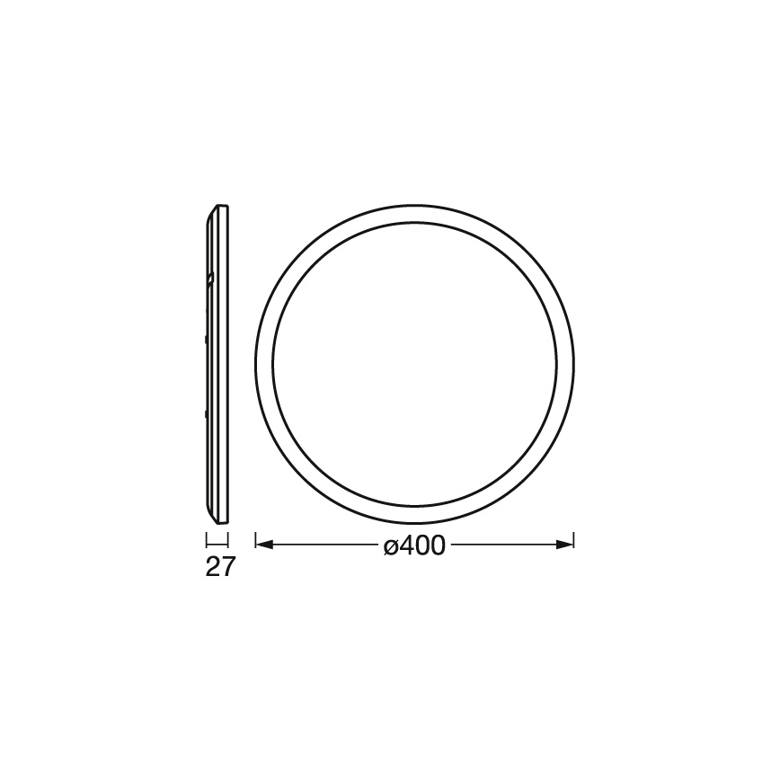 Osram - ściemnialna oprawa sufitowa LED ORBIS ULTRA SLIM LED/22W/230V 3000K Ø 40 cm czarna