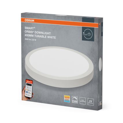 Osram - Ściemnialna oprawa sufitowa SMART+ DOWNLIGHT LED/22W/230V średnica 40 cm 3000-6500K Wi-Fi