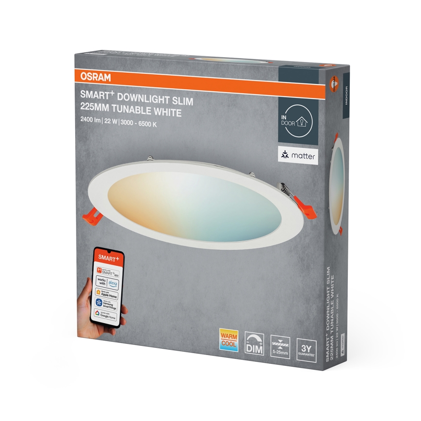 Osram - ściemnialna wpuszczana oprawa LED SMART+ DOWNLIGHT LED/22W/230V 3000-6500K Wi-Fi