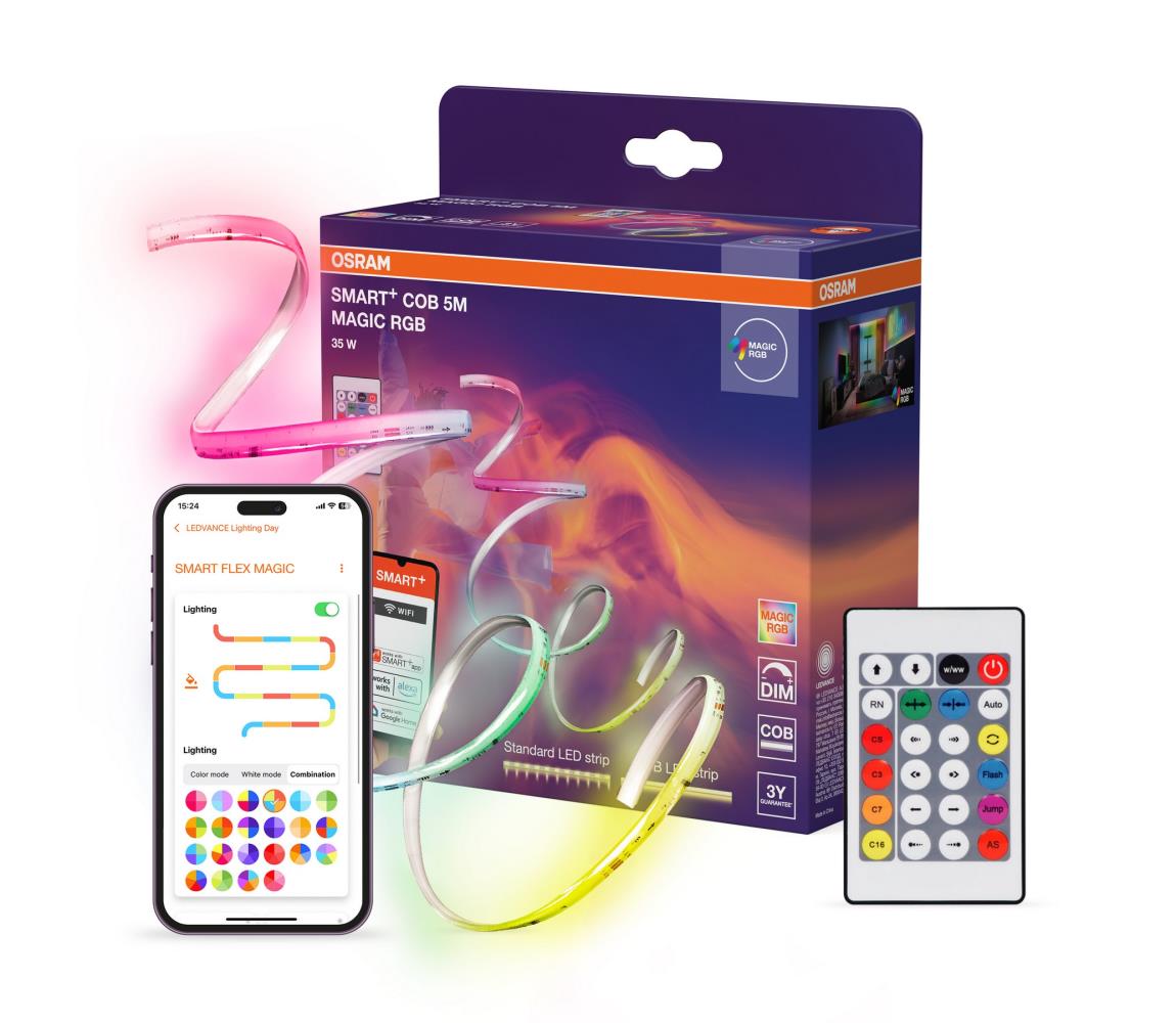 Osram - ściemnialna taśma LED RGB SMART+ MAGIC 5m LED/35W/230V Wi-Fi + pilot