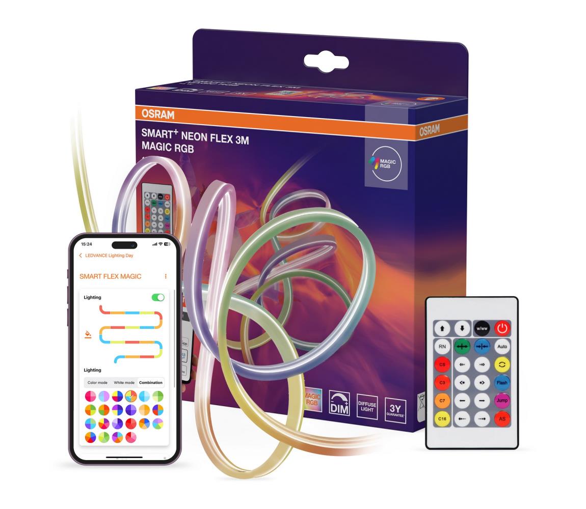 Osram - ściemnialna zewnętrzna taśma LED RGB SMART+ MAGIC 3 m LED/15 W/230 V Wi‑Fi + pilot