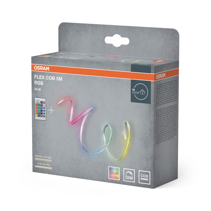 Osram - ściemnialna taśma LED RGBW FLEX COB 5m LED/24W/230V 2700-6500K + zdalne sterowanie