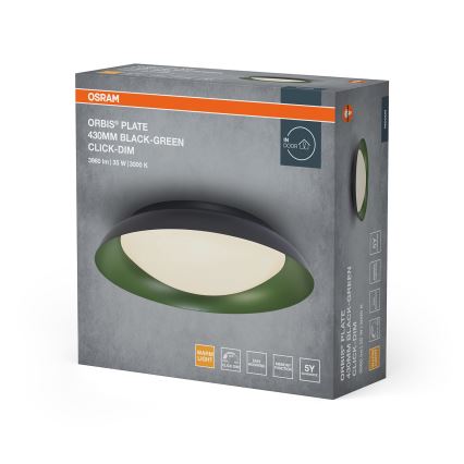 Osram - ściemnialna oprawa sufitowa LED ORBIS PLATE LED/35W/230V Ø 43 cm zielona/czarna