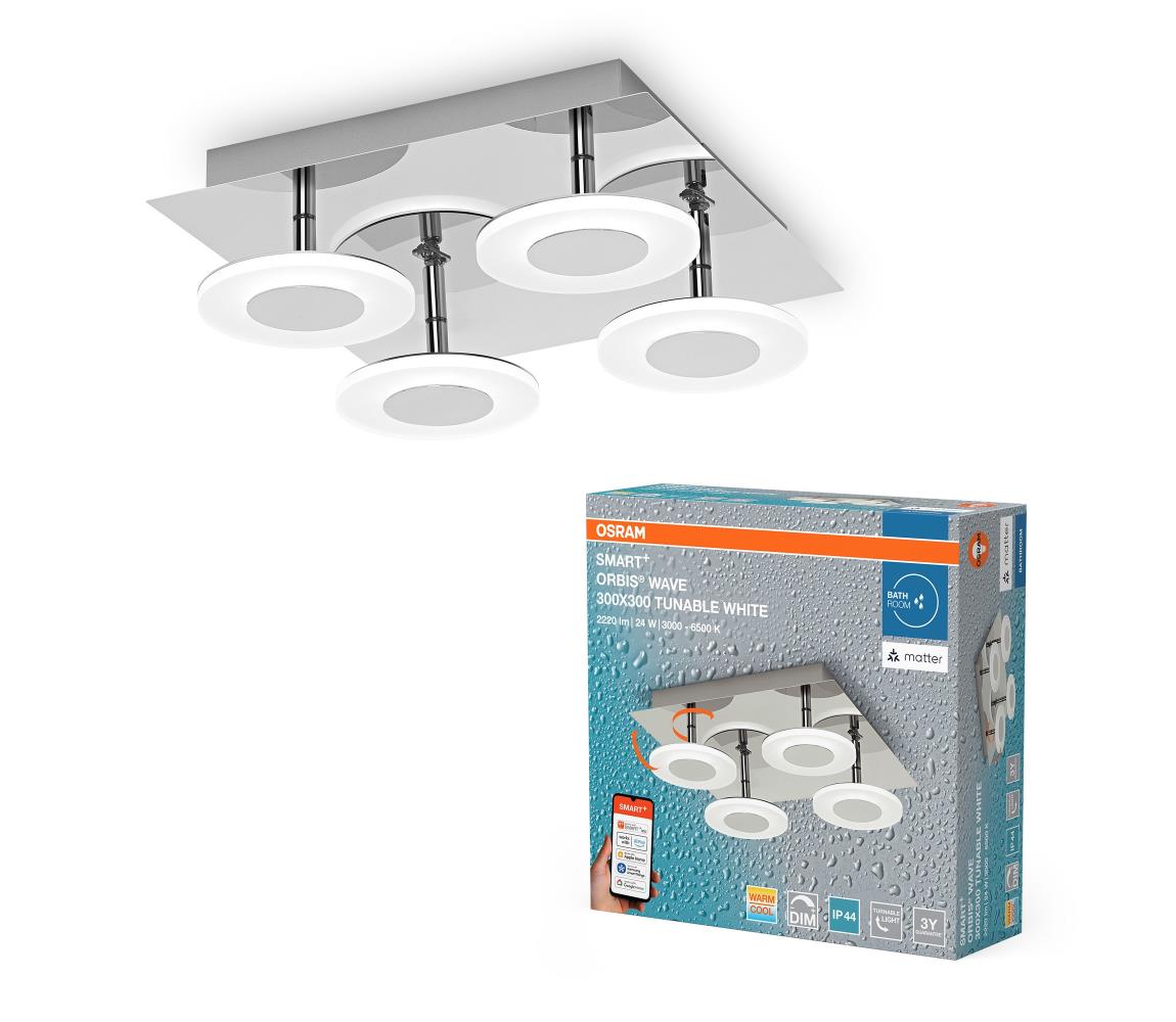 Osram - ściemnialny plafon sufitowy do łazienki SMART+ WAVE LED/24W/230V IP44 Wi-Fi