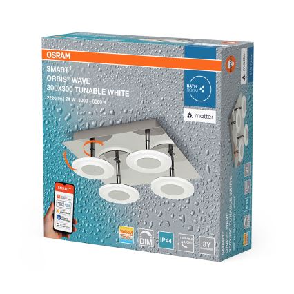 Osram - ściemnialny plafon łazienkowy SMART+ WAVE LED/24W/230V 3000-6500K IP44 Wi-Fi