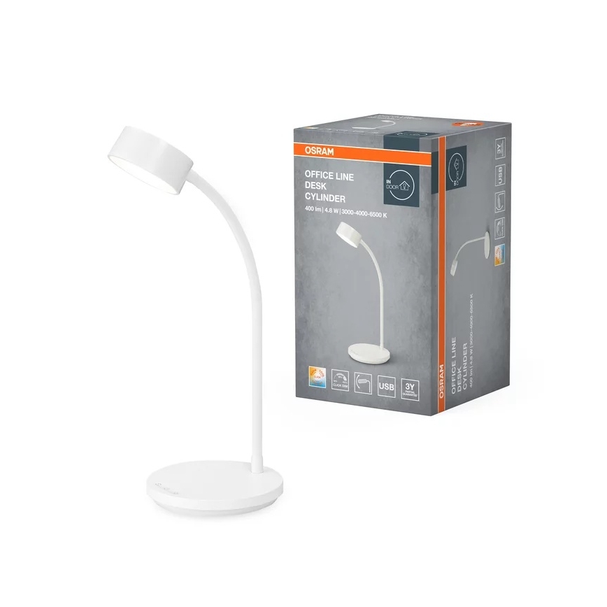 Osram - Ściemniana lampka biurkowa OFFICE LINE LED/4,8W/230V 3000/4000/6500K biała
