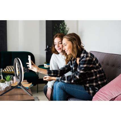 Osram - LED ściemniana lampka biurkowa ze statywem i uchwytem do vlogowania LED/5,5W/USB 3000-6500K 210 mAh