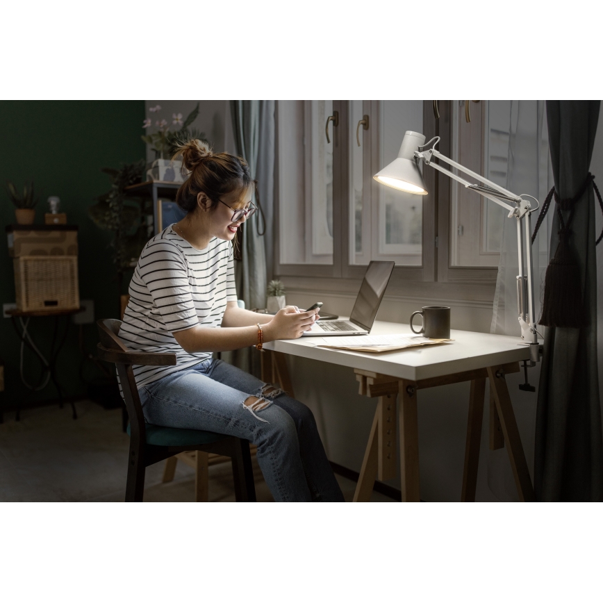 Osram - ściemniana lampka biurkowa z klipsem OFFICE LINE LED/9W/230V 3000K biała
