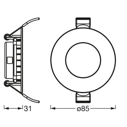 Osram - SLIM oprawa sufitowa wpuszczana LED/4,5W/230V 4000K