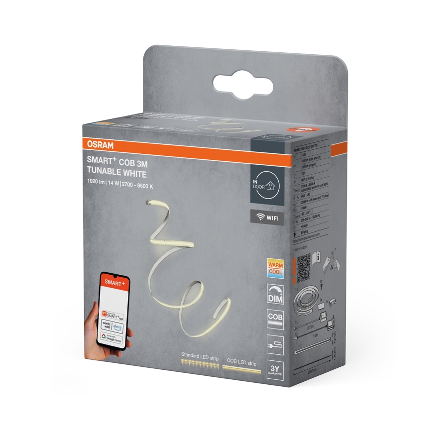 Osram - SMART+ COB taśma LED 3 m ściemnialna, 14 W, 230 V, 2700–6500 K, Wi‑Fi