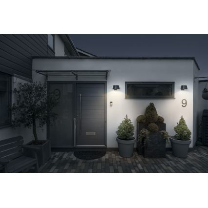 Osram - Solarny kinkiet LED z czujnikiem ENDURA STYLE LED/10,1W/4,2V 2000 mAh IP54 antracyt