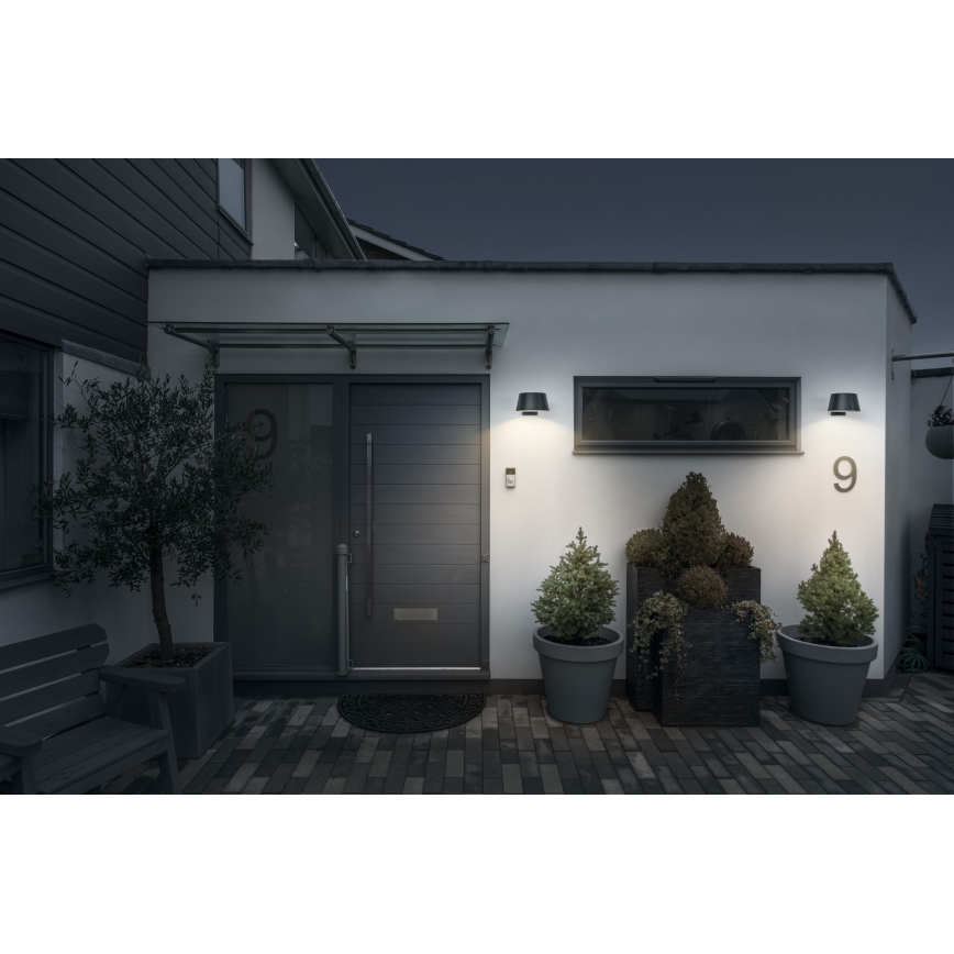 Osram - Solarny kinkiet LED z czujnikiem ENDURA STYLE LED/10,1W/4,2V 2000 mAh IP54 antracyt