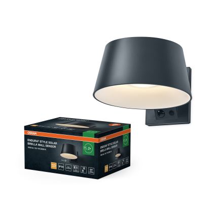 Osram - Solarny kinkiet LED z czujnikiem ENDURA STYLE LED/10,1W/4,2V 2000 mAh IP54 antracyt