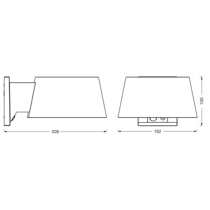 Osram - Solarny kinkiet LED z czujnikiem ENDURA STYLE LED/10,1W/4,2V 2000 mAh IP54 antracyt