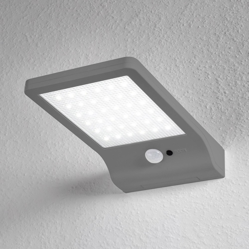 Osram - Solarny kinkiet ścienny LED z czujnikiem DOORLED LED/3W/3,3V 2000 mAh IP44 srebrny
