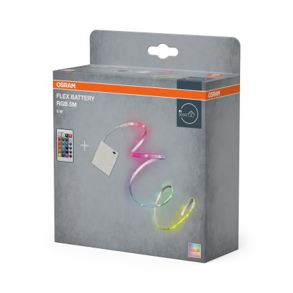 Osram - LED RGB ściemnialny pasek FLEX BATTERY 5m LED/5W/4xAA + pilot zdalnego sterowania