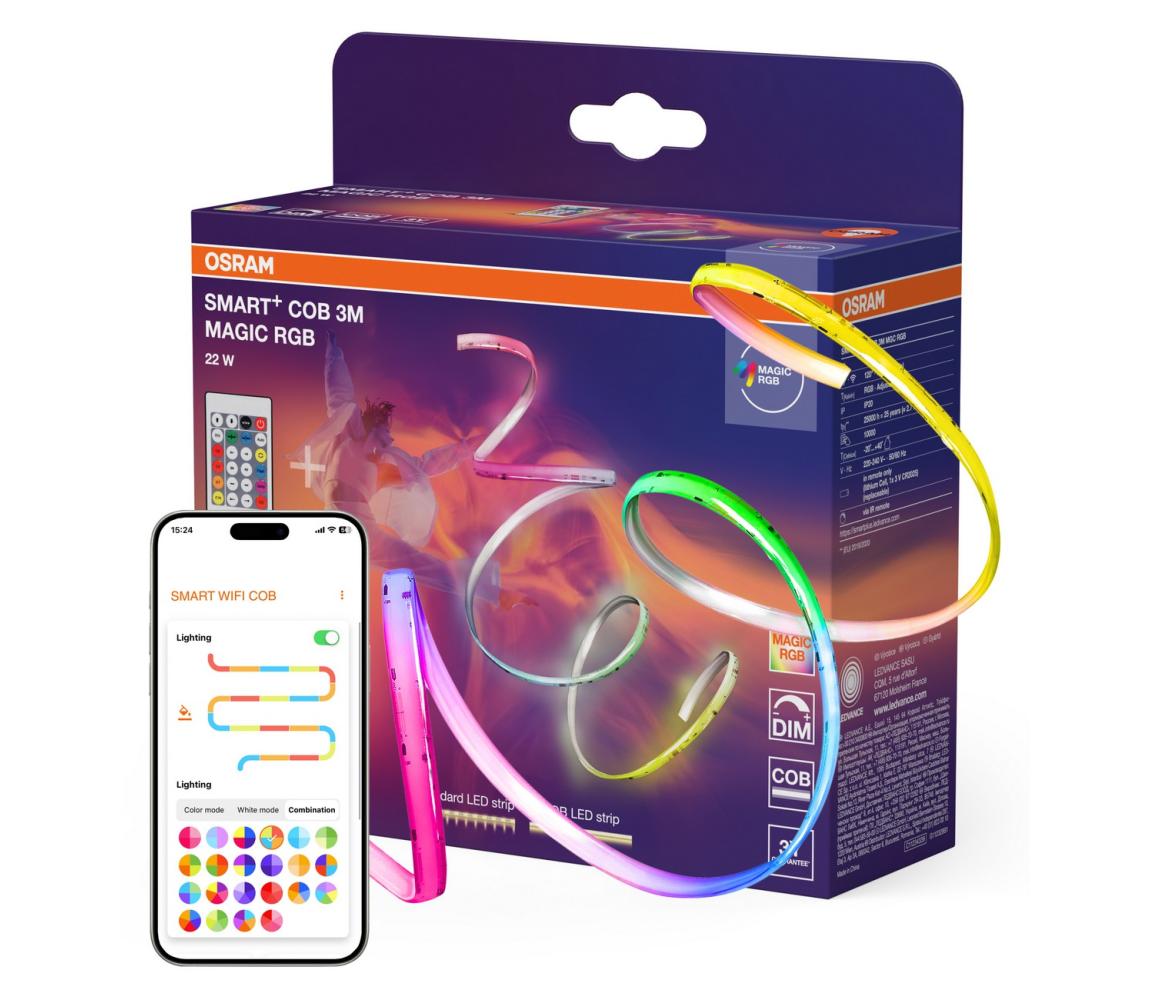 Osram - Taśma LED RGB ściemnialna SMART+ MAGIC 3m LED/22W/230V Wi-Fi + pilot