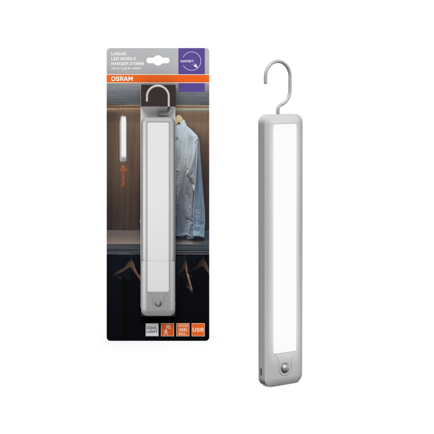 Osram - Zawieszana lampka orientacyjna z czujnikiem ruchu MOBILE LED/2,35W/5V 1000 mAh biała