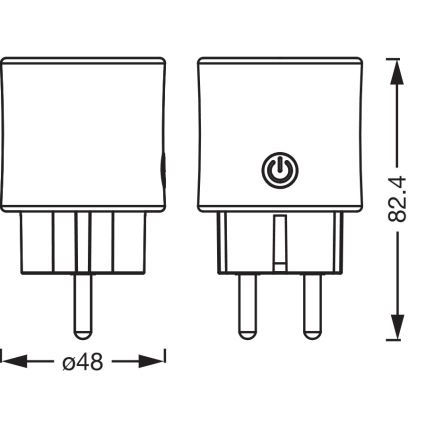 Osram - ZESTAW 2x inteligentne gniazdka SMART+ MATTER SCHUKO 2300W/230V/10A Wi-Fi białe