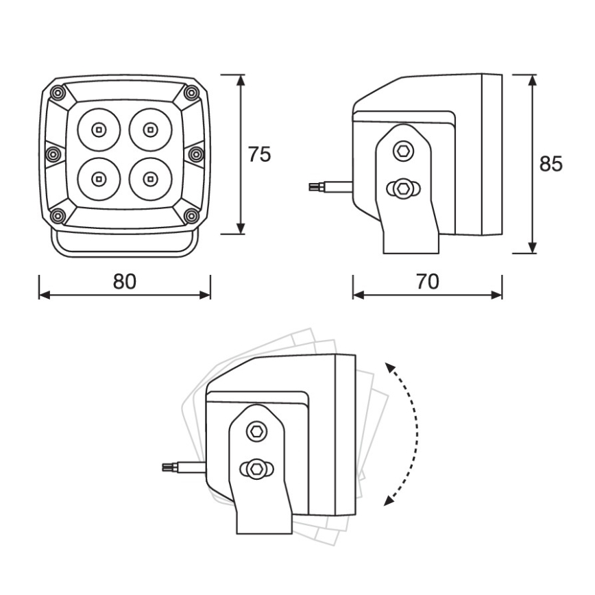 Osram - Zestaw 2x reflektorów punktowych LED do samochodu LEDRIVING WL VX80-SP LED/20W/12/24V 6000K IP67