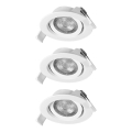 Osram - Zestaw 3x ściemnialnych opraw wpuszczanych SPOT LED/4,9W/230V 2700K śr. 8,7 cm białe