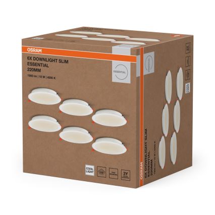 Osram - Zestaw 6 szt. opraw wpuszczanych LED ESSENTIAL LED/18W/230V 4000K śr. 22 cm biały