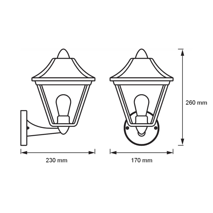 Osram - Zewnętrzna lampa ścienna TRADITION UP 1xE27/60W/230V IP44 patyna/złota