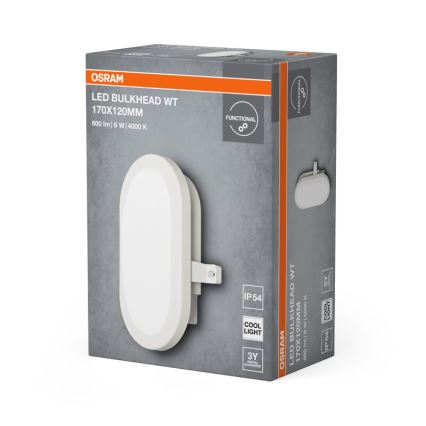 Osram - zewnętrzna oprawa ścienna LED BULKHEAD LED/6W/230V IP54, biała