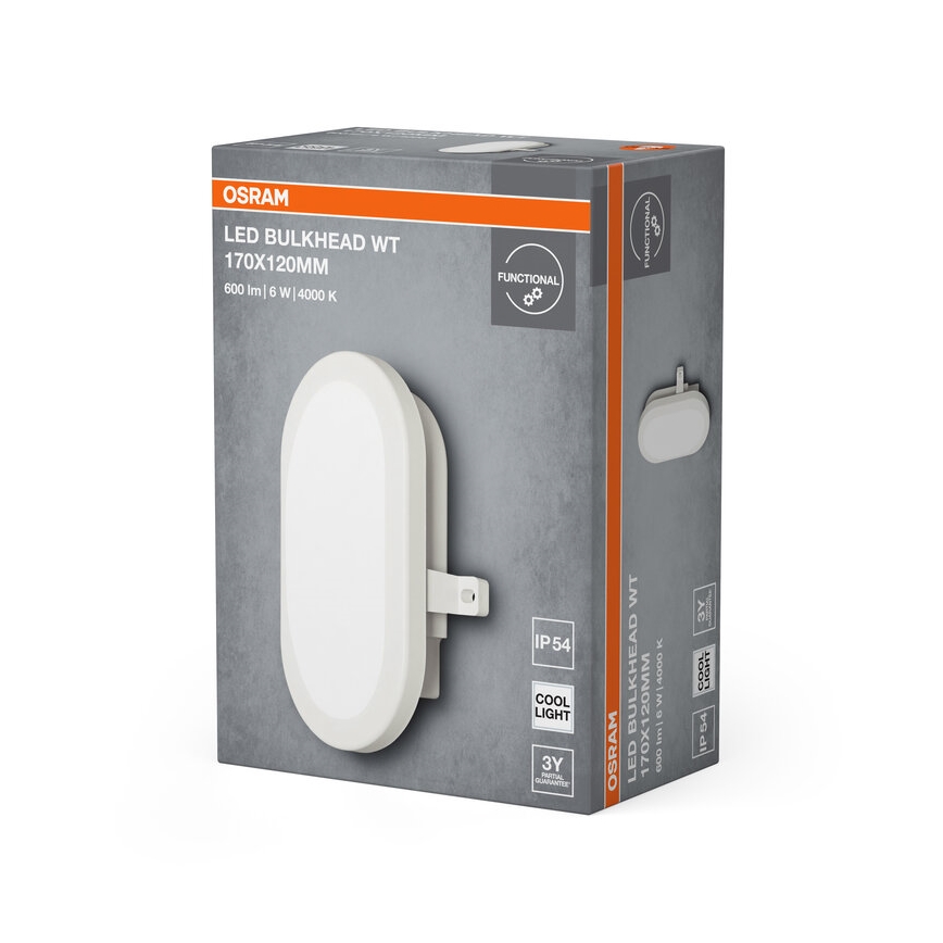 Osram - zewnętrzna oprawa ścienna LED BULKHEAD LED/6W/230V IP54, biała