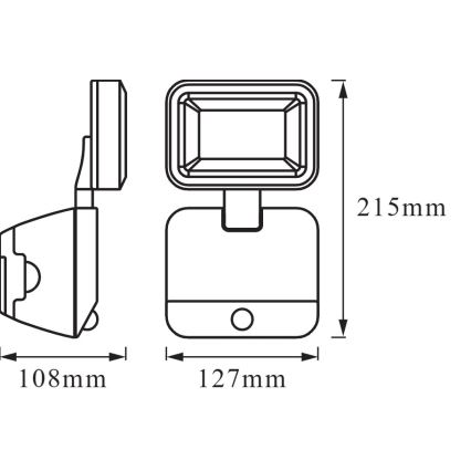 Osram - Zewnętrzny reflektor ścienny LED z czujnikiem BATTERY LED/4W/4xD IP54