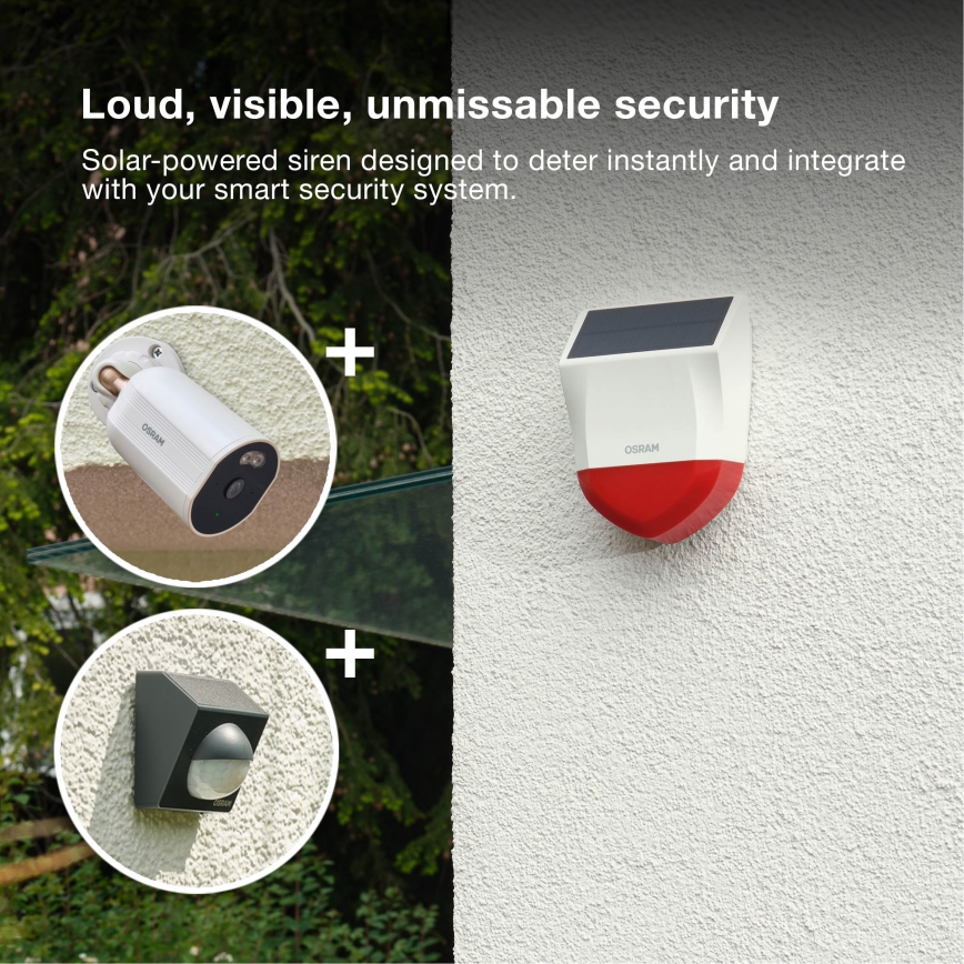 Osram - Zewnętrzny solarny alarm SMART+ 5V IP65 Wi-Fi