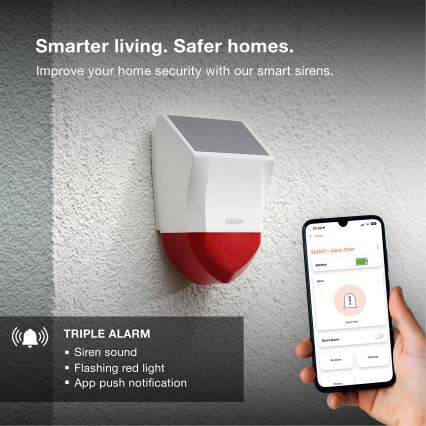 Osram - Zewnętrzny solarny alarm SMART+ 5V IP65 Wi-Fi