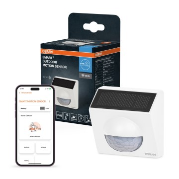 Osram - Zewnętrzny solarny czujnik ruchu SMART+ 3,7V biały IP65 Wi-Fi 800 mAh