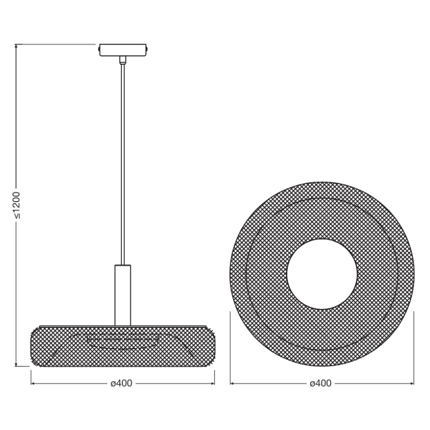 Osram - Żyrandol LED na lince DECOR MESH LED/18,5W/230V Ø 40 cm czarny/kauczukowiec