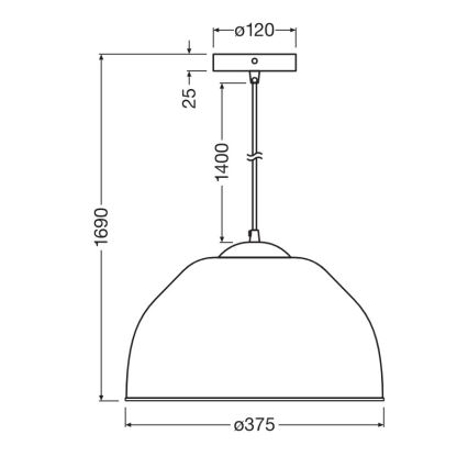Osram - Żyrandol na lince CAMEL BELL 1xE27/9W/230V śr. 37,5 cm