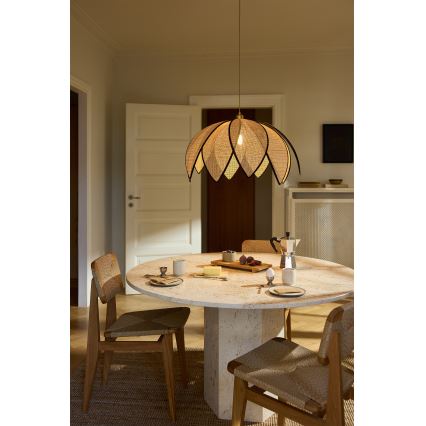 Osram - Żyrandol na lince DECOR RATTAN 1xE27/15W/230V średnica 67 cm beżowy/czarny