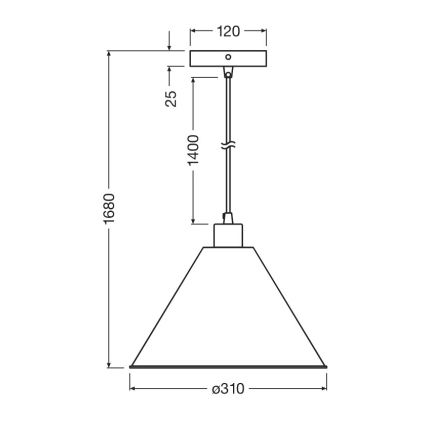 Osram - Żyrandol na lince PULP 1xE27/9W/230V śr. 31 cm
