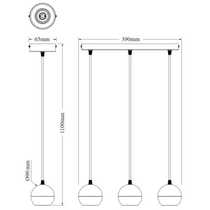 Osram - Żyrandol na lince SPOT SPHERAL 3xGU10/6W/230V biały