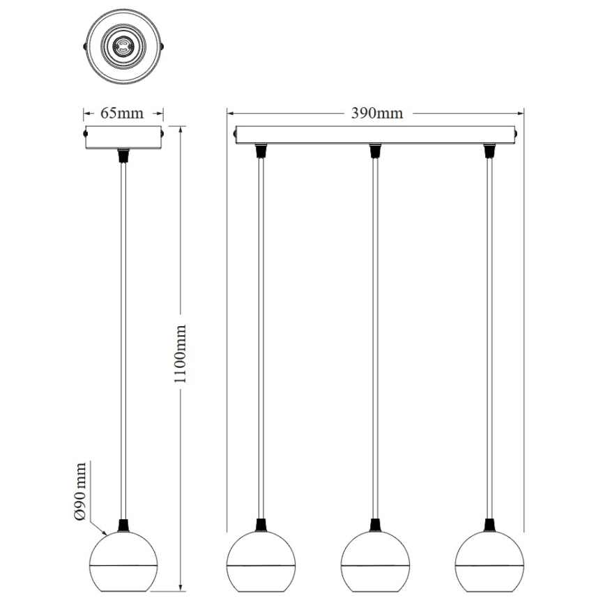 Osram - Żyrandol na lince SPOT SPHERAL 3xGU10/6W/230V biały