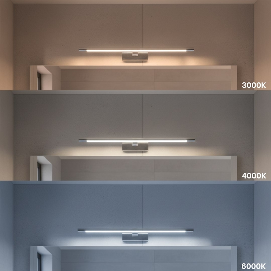 Oświetlenie łazienkowe do lustra KLIMT LED/12W/230V 3000/4000/6000K 60 cm IP44 chrom błyszczący