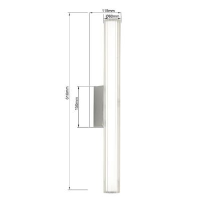 Oświetlenie LED do lustra łazienkowego LINEA LED/12W/230V 3000/4000/6000K IP44 61 cm matowy chrom