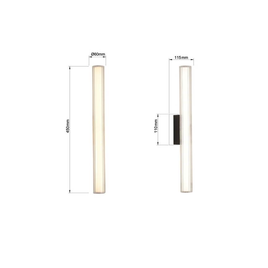 LED Oświetlenie do lustra łazienkowego LINEA LED/8W/230V 3000/4000/6000K IP44 45 cm czarne