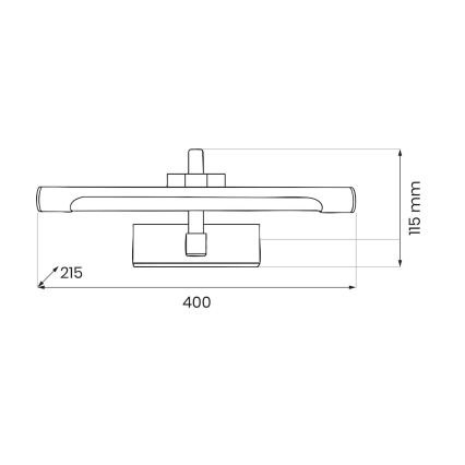 Oświetlenie LED do lustra łazienkowego VINCI LED/12W/230V 40 cm IP44 czarne