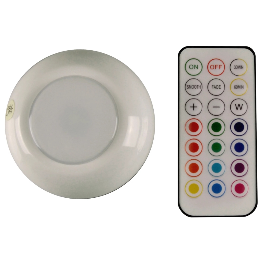 LED RGBW ściemnialne oświetlenie mebli LED/0,5W/4,5V 3xAAA białe + pilot zdalnego sterowania